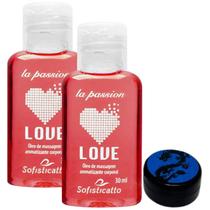 Kit 2 Óleo para Massagem Love Hot Morango + Pomada do Dragão Ginseng Kit 2 Óleo para Massagem Love Hot Morango + Pomada do Dragão Ginseng