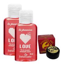 Kit 2 Óleo para Massagem Love Hot Morango + Pomada do Dragão Original Kit 2 Óleo para Massagem Love Hot Morango + Pomada do Dragão Original