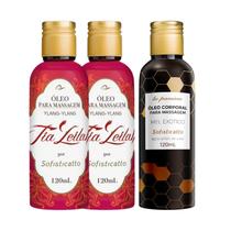 Kit 2 Óleo Para Massagem Tia Leilah YlangYlang 1 Óleo Beijável Mel Exótico ideal para presentear noivos Kit 2 Óleo Para Massagem Tia Leilah YlangYlang 1 Óleo Beijável Mel Exótico ideal para presentear noivos