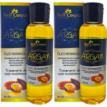 Kit 2 Óleo Reparador De Pontas Restaurador Revitalizador Renovador Tratamento De Ouro Marroquino 60ml
