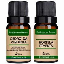 Kit 2 Óleos Essenciais 10ml - Cedro + Menta Piperita Kit 2 Óleos Essenciais 10ml - Cedro + Menta Piperita