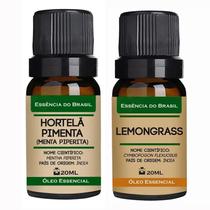 Kit 2 Óleos Essenciais 20Ml - Hortelã Pimenta + Lemongrass