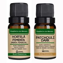 Kit 2 Óleos Essenciais 20Ml Hortelã Pimenta + Patchouli Dark - Essência Do Brasil