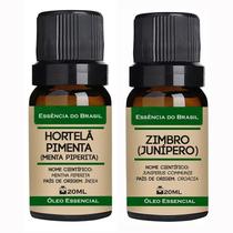 Kit 2 Óleos Essenciais 20Ml - Hortelã Pimenta + Zímbro Puro - Essência Do Brasil