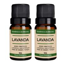 Kit 2 Óleos Essenciais Lavanda 10ml Orgânico, Natural e Puro