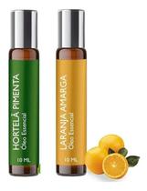 Kit 2 Óleos Essenciais Menta Piperita E Laranja Roll On 10Ml