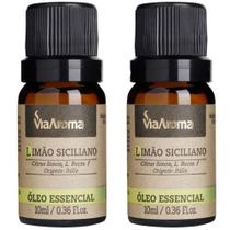 Kit 2 Óleos Essencial Limão Siciliano para Aromatizador 100% Natural Via Aroma 10ml