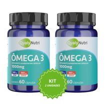 Kit 2 Ômega 3 1000mg 60 Caps QualyNutri Óleo de Peixe Puro