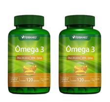 Kit 2 Ômega 3 1000mg Epa 540mg/ Dha 360mg 120 Cápsulas - Herbamed