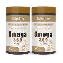 Kit 2 Ômega 3 6 9 Mulher com Óleo de Prímula Linhaça Borragem e Vitamina E 60 cápsulas Fitoprime
