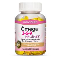 Kit 2 Ômega 3 6 9 Mulher com Óleo de Prímula Linhaça Borragem e Vitamina E Maxinutri