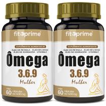 Kit 2 Ômega 3-6-9 Mulher Prímula Linhaça Borragem Vitamina E 60 Cápsulas Fitoprime