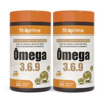 Kit 2 Ômega 3-6-9 Peixe Linhaça Borragem 1000mg 60 Cápsulas Fitoprime