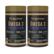 Kit 2 Ômega 3 Concentrado Óleo De Peixe 1000mg Com Selo Meg3 EPA 660mg e DHA 440mg 60 cápsulas Fitoprime