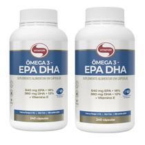 Kit 2 Ômega 3 DHA 540mg EPA 360mg Vitamina E 240 Cap Vitafor