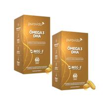Kit 2 omega 3 dha 60 capsulas - omega 3 dha concentrate - puravida