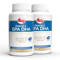 Kit 2 ômega 3 EPA DHA 1000mg Vitafor 120 cápsulas