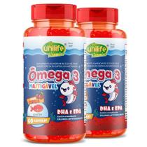 Kit 2 Ômega 3 Kids Mastigável Unilife Cereja 60 Cápsulas Kit 2 Ômega 3 Kids Mastigável Unilife Cereja 60 Cápsulas