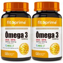 Kit 2 Ômega 3 Óleo De Peixe 1000mg Com Selo Meg3 120 cápsulas Fitoprime