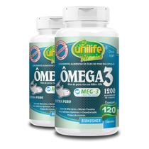 Kit 2 Ômega 3 Óleo de Peixe Unilife 120 Cápsulas 1200mg