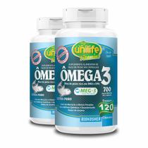 Kit 2 Ômega 3 Óleo de Peixe Unilife 120 Cápsulas 700mg Kit 2 Ômega 3 Óleo de Peixe Unilife 120 Cápsulas 700mg