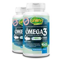 Kit 2 Ômega 3 Óleo de Peixe Unilife 60 Cápsulas 1200mg Kit 2 Ômega 3 Óleo de Peixe Unilife 60 Cápsulas 1200mg