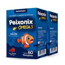 Kit 2 Ômega 3 Peixonix 400mg 60 cápsulas Mastigáveis Sabor Cereja Maxinutri