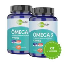 Kit 2 Ômega 3 QualyNutri 1000mg Suplemento de Óleo de Peixe Rico em EPA e DHA Combo 240 Cápsulas Softgel Suporte Nutricional de Alto Rendimento Kit 2 Ômega 3 QualyNutri 1000mg Suplemento de Óleo de Peixe Rico em EPA e DHA Combo 240 Cápsulas Softgel Suporte Nutricional de Alto Rendimento