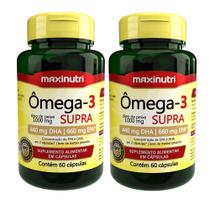 Kit 2 Ômega 3 Supra Óleo de Peixe 1000mg 60 Caps Maxinutri Kit 2 Ômega 3 Supra Óleo de Peixe 1000mg 60 Caps Maxinutri