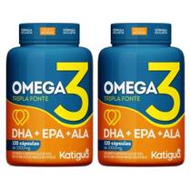 Kit 2 Ômega 3 Tripla Fonte 1000mg 120Cps Katiguá Kit 2 Ômega 3 Tripla Fonte 1000mg 120Cps Katiguá