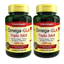 Kit 2 Ômega GLA Triplo 3-6-9 60 Capsulas Maxinutri Kit 2 Ômega GLA Triplo 3-6-9 60 Capsulas Maxinutri