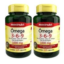 Kit 2 Ômega Triplo 3-6-9 1000mg 120 Capsulas Maxinutri Kit 2 Ômega Triplo 3-6-9 1000mg 120 Capsulas Maxinutri