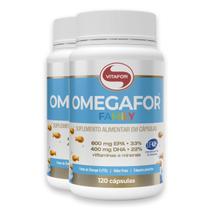 Kit 2 Omegafor Family Ômega 3 Vitafor 120 Cápsulas