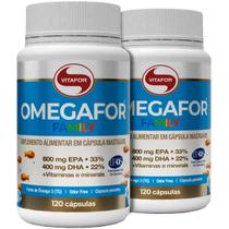 Kit 2 Omegafor Family Omega 3 Vitafor com 120 Cápsulas Cada