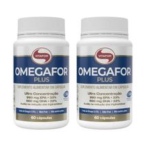 Kit 2 Omegafor Plus Ômega 3 DHA EPA Ultra Concentração 60 Caps Vitafor