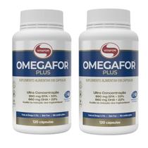 Kit 2 Omegafor Plus Ômega 3 Rico DHA EPA 120 Caps Vitafor
