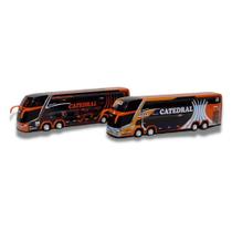 Kit 2 Ônibus Da Viação Catedral Leito E Pintura Antiga 30Cm - Rodoviário G7 Dd 2 Andares Ertl