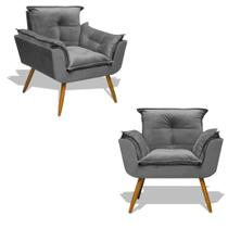 Kit 2 Opala Salão Clínica Suede Cinza Criative Decor