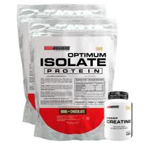 Kit 2 Optimum Isolate Whey Protein 900G+Power Creatina 100G