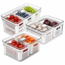 Kit 2 Organizador 2,2L 5LGeladeira Clear Fresh Cozinha Fruta Kit 2 Organizador 2,2L 5LGeladeira Clear Fresh Cozinha Fruta