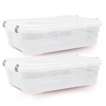 Kit 2 Organizador 23 Litros com Trava Caixa Multiuso Jaguar