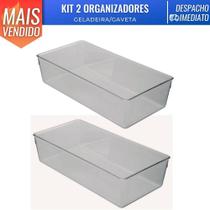 Kit 2 Organizador Acrílico Empilhavel Cozinha Gaveta Geladeira BPA