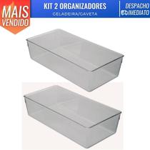 Kit 2 Organizador Acrílico Empilhavel Cozinha Gaveta Geladeira BPA