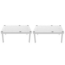 Kit 2 Organizador de Armário Prateleira Retangular Plástica Kit 2 Organizador de Armário Prateleira Retangular Plástica