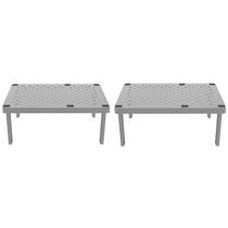 Kit 2 Organizador de Armário Prateleira Retangular Plástica Kit 2 Organizador de Armário Prateleira Retangular Plástica