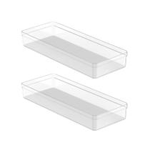 Kit 2 Organizador De Gaveta Cozinha Quarto Objetos Multiuso Clear - OGC 700 Ou