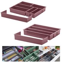 Kit 2 Organizador De Gaveta Divisor Porta Talheres Utensílios Ajustável - Paramount