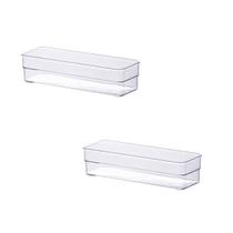 Kit 2 Organizador de Gavetas 22,5x7,5x5,2Cm Transparente