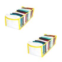 Kit 2 Organizador De Gavetas Amarelo 10x34x10 11 Nichos Kit 2 Organizador De Gavetas Amarelo 10x34x10 11 Nichos