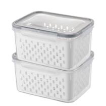 Kit 2 Organizador de Geladeira 1,75 Litros Porta Legumes Frutas Verduras Kit 2 Organizador de Geladeira 1,75 Litros Porta Legumes Frutas Verduras